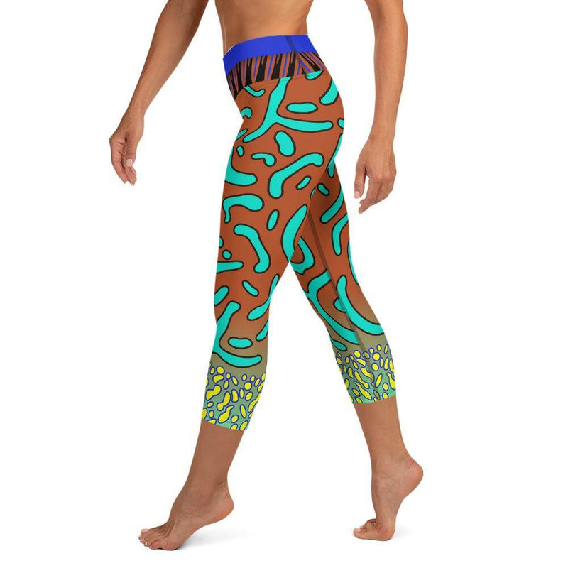 Custom Cobrand Green Madarin Yoga Capri Leggings