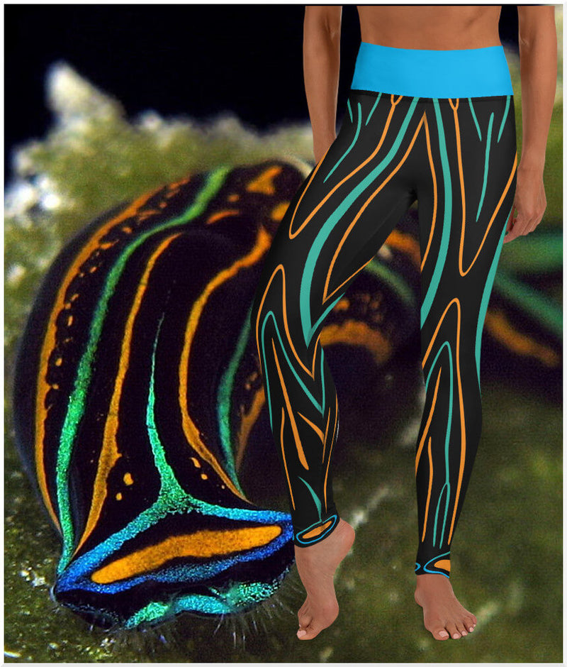 Custom Cobranded Electric Swallowtail Sea Slug Leggings