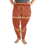 A person wearing plus size Dancing Shrimp yoga leggings in 3XL size.