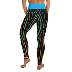 Back view of model in the Electric Swallowtail Sea Slug leggings.