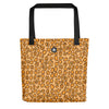 Yellow spotted tote bag, pattern inspired by the Flamingo Tongue Snail, with Thalassas logo at top of bag.