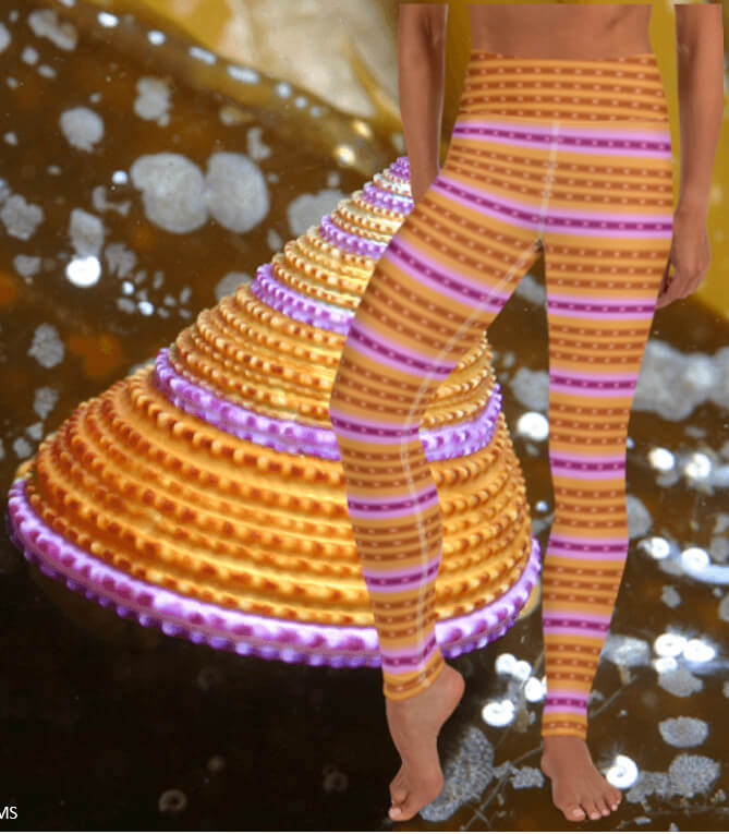 Purple-Ringed Top Snail Yoga Leggings