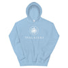 Light blue version of the thalassas unisex hoodie design, adult size XS.