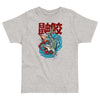 Heather color version of kids tiger shark t-shirt.  