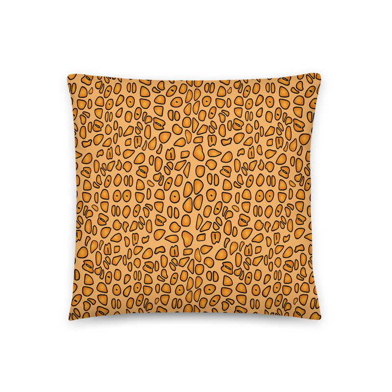 Flamingo Tongue snail throw pillow in size 22x22.