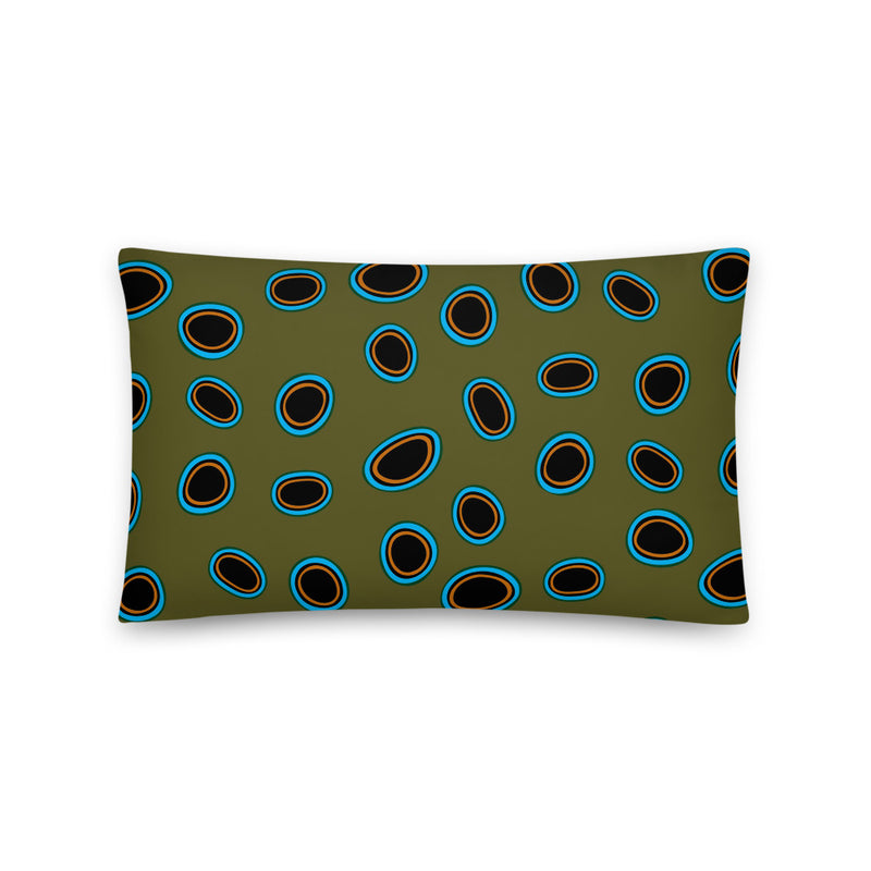 Spotted mandarin throw pillow in size 20x12.