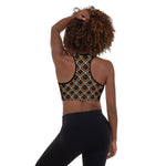 Black and Gold Sea Slug Padded Sports Bra