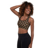 Black and Gold Sea Slug Padded Sports Bra