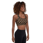 Black and Gold Sea Slug Padded Sports Bra