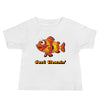 Baby jersey tee with short sleeves in color white with just clowning design.