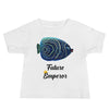 Future emperor slogan under emperor angelfish on white baby jersey short sleeve tee.