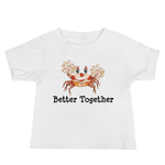 Pom-pom crab baby jersey short sleeve tee in color white.