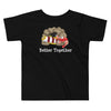 Red-banded goby and candy stripe pistol shrimp friendship toddler short sleeve t-shirt, color black and words better together.