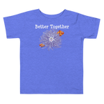 Heather columbia blue version of the toddler clownfish and anemone friendship short sleeve t-shirt.