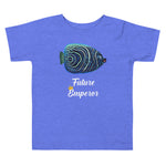 Heather Columbia blue color version of the toddler emperor angelfish short sleeve t-shirt.
