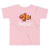 Pink color version of the toddler clownfish short sleeve t-shir