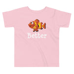 Pink color version of the toddler clownfish short sleeve t-shir