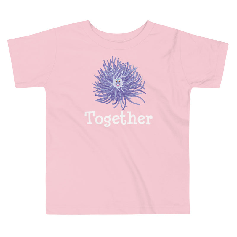 Pink color version of the toddler anemone short sleeve t-shirt.
