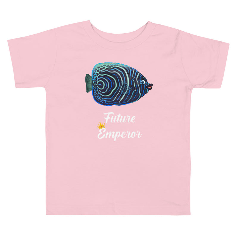 Pink color version of the toddler emperor angelfish short sleeve t-shirt.