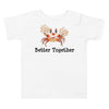 White color version of the toddler Pom-pom crab friendship short sleeve t-shirt.