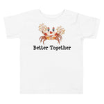White color version of the toddler Pom-pom crab friendship short sleeve t-shirt.
