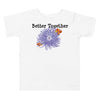 White color version of the toddler clownfish and anemone friendship design short sleeve t-shirt.