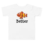 White color version of the toddler clownfish short sleeve t-shirt.