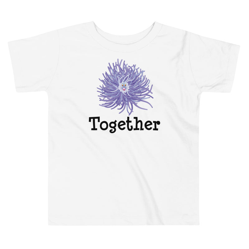 White color version of the toddler anemone short sleeve t-shirt.