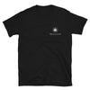 Black short sleeve T-shirt, with Thalassas logo on front and mahi mahi design on back.