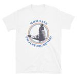 White color version of the short sleeve big boned elephant seal design t-shirt.