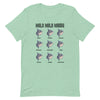 Heather prism mint version of the short sleeve mola mola moods design t-shirt, adult size 4XL.