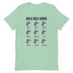 Heather prism mint version of the short sleeve mola mola moods design t-shirt, adult size 4XL.