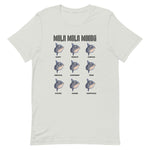 Silver version of the short sleeve mola mola moods design t-shirt.