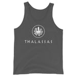 Asphalt color version of the thalassas unisex tank top design, adult size XS.